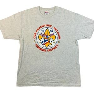 Vintage 1998 Boy Scouts Cub Adventure Belgium Channel District t-shirt Large